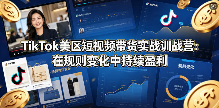 TikTok美区短视频带货实战训战营：在规则变化中持续盈利-悟思笔记，一个低调的学习营。