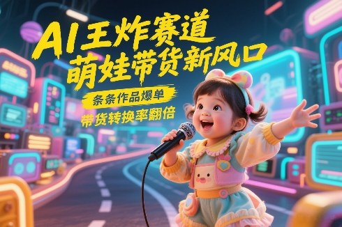 AI王炸赛道，萌娃带货新风口，条条作品爆单，带货转换率翻倍，核心逻辑拆解-悟思笔记，一个低调的学习营。
