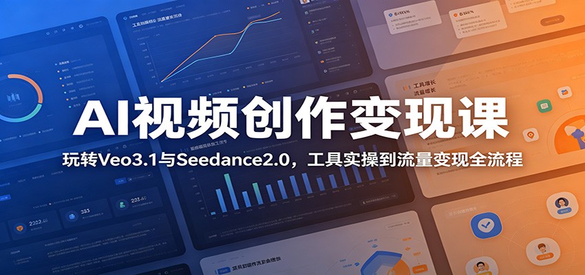 AI视频创作变现课：玩转Veo3.1与Seedance2.0，工具实操到流量变现全流程-悟思笔记，一个低调的学习营。