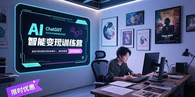 AI智能变现训练营，ChatGPT写作变现，电影解说制作，图文带货方法论-悟思笔记，一个低调的学习营。