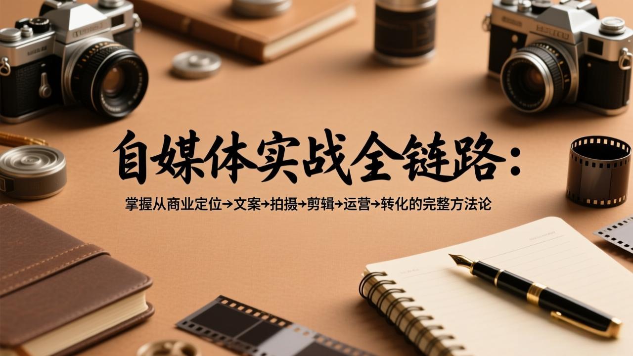 自媒体实战全链路：掌握从商业定位→文案→拍摄→剪辑→运营→转化的完整方法论-悟思笔记，一个低调的学习营。