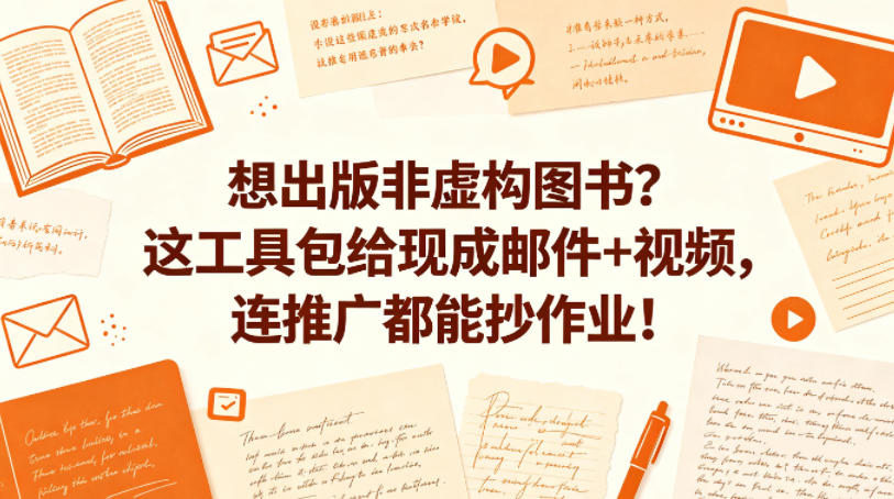 想出版非虚构图书？这工具包给现成邮件+视频，连推广都能抄作业！【原创双语字幕】-悟思笔记，一个低调的学习营。