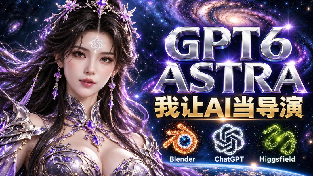 让GPT-6 Astra当导演！Higgsfield和Blender实战打造30秒玄幻精准运镜短片！-悟思笔记，一个低调的学习营。