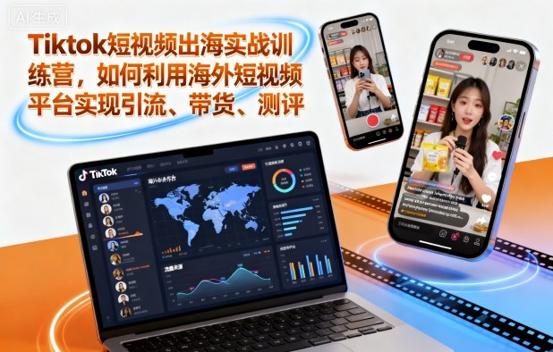 Tiktok短视频出海实战训练营，如何利用海外短视频平台实现引流、带货、测评-悟思笔记，一个低调的学习营。