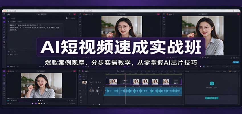 AI短视频速成实战班：爆款案例观摩、分步实操教学，从零掌握AI出片技巧-悟思笔记，一个低调的学习营。
