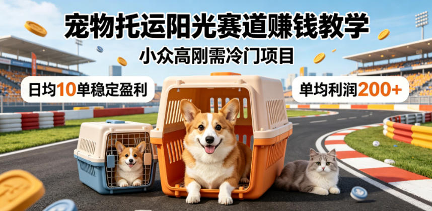 宠物托运阳光赛道賺钱教学，小众高刚需冷门项目，日均10单稳定盈利，单均利润200+-悟思笔记，一个低调的学习营。