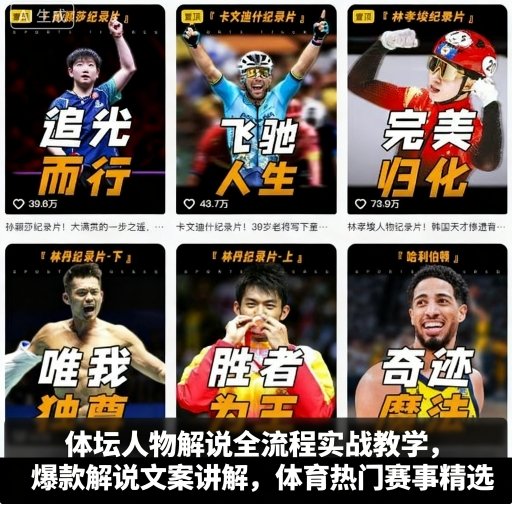 体坛人物解说全流程实战教学，爆款解说文案讲解，体育热门赛事精选-悟思笔记，一个低调的学习营。