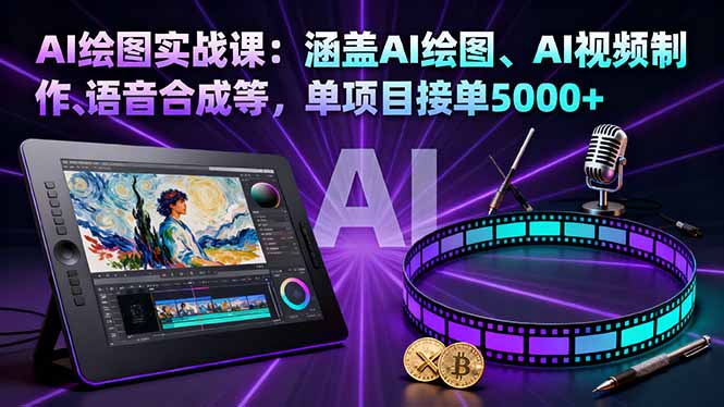 AI绘图实战课：涵盖AI绘图、AI视频制作、语音合成等，单项目接单5000+-悟思笔记，一个低调的学习营。