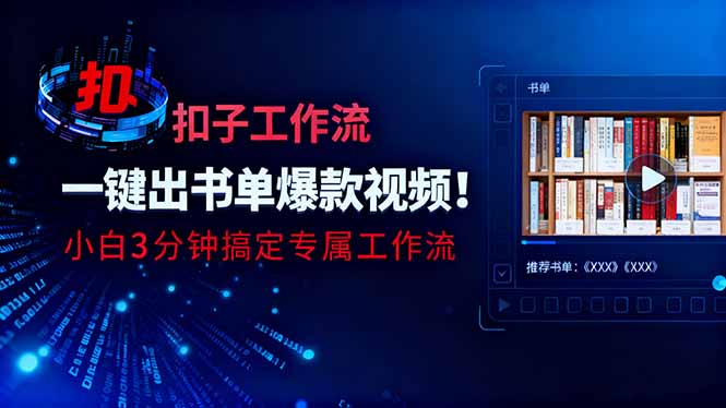 利用扣子工作流一键生成书单爆款视频，小白三分钟搞定专属工作流-悟思笔记，一个低调的学习营。