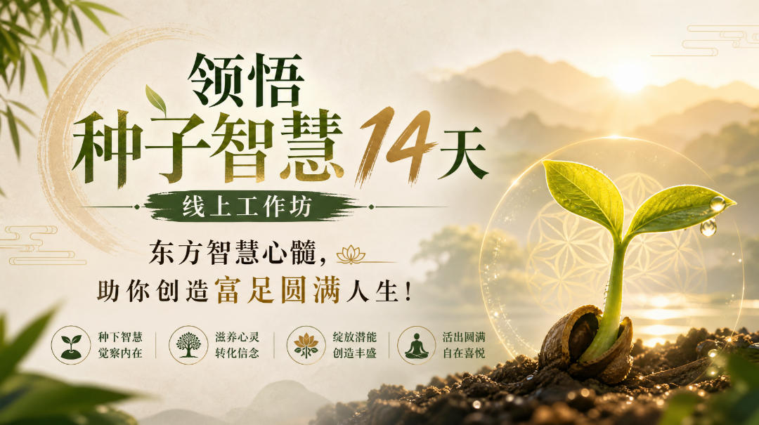 鹿大米领悟种子智慧14天线上工作坊，东方智慧心髓，助你创造富足圆满人生！-悟思笔记，一个低调的学习营。