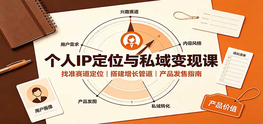 个人IP定位与私域变现课：找准赛道定位，搭建增长管道，产品发售指南-悟思笔记，一个低调的学习营。