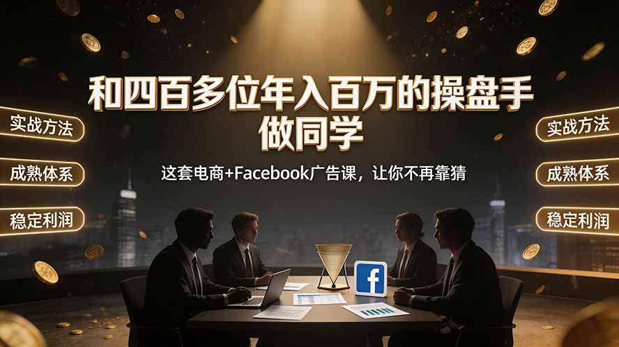 和四百多位年入百万的操盘手做同学——这套电商+Facebook广告课，让你不再靠猜【原创双语字幕】-悟思笔记，一个低调的学习营。