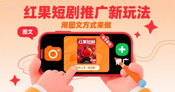 红果短剧推广新玩法，用图文方式来做，有手就会-悟思笔记，一个低调的学习营。