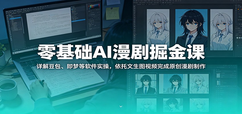 零基础AI漫剧掘金课：详解豆包、即梦等软件实操，依托文生图视频完成原创漫剧制作-悟思笔记，一个低调的学习营。