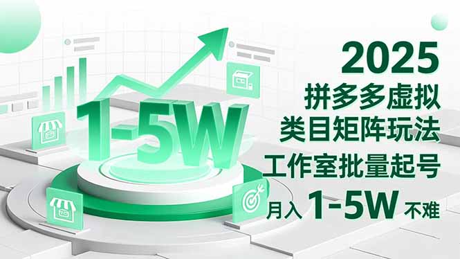 2025 拼多多虚拟类目矩阵玩法，工作室批量起号，月入 1-5W 不难-悟思笔记，一个低调的学习营。