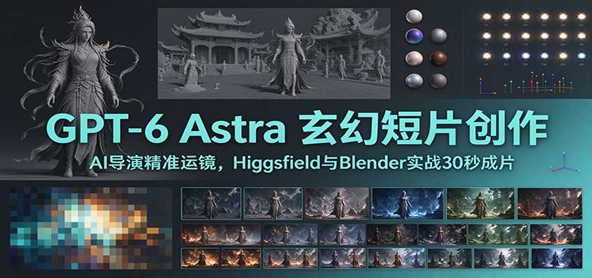 GPT-6 Astra 玄幻短片创作：AI导演精准运镜，Higgsfield与Blender实战30秒成片-悟思笔记，一个低调的学习营。