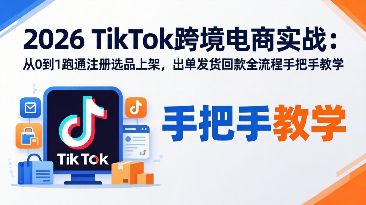 2026TikTok跨境电商实战-更新：从0到1跑通注册选品上架，出单发货回款全流程手把手教学-悟思笔记，一个低调的学习营。