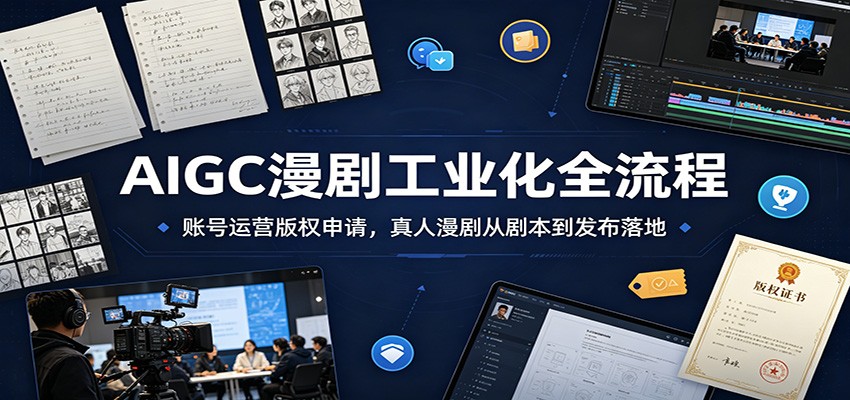 AIGC漫剧工业化全流程：账号运营版权申请，真人漫剧从剧本到发布落地-悟思笔记，一个低调的学习营。