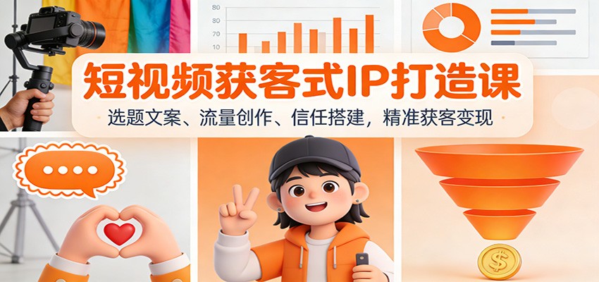 短视频获客式IP打造课：选题文案、流量创作、信任搭建，精准获客变现-悟思笔记，一个低调的学习营。