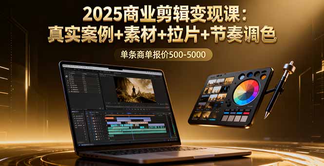 2025商业剪辑变现课：真实案例+素材+拉片+节奏调色，单条商单报价500-5000-悟思笔记，一个低调的学习营。