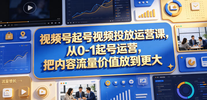 视频号起号视频投放运营课，从0-1起号运营，把内容流量价值放到更大-悟思笔记，一个低调的学习营。