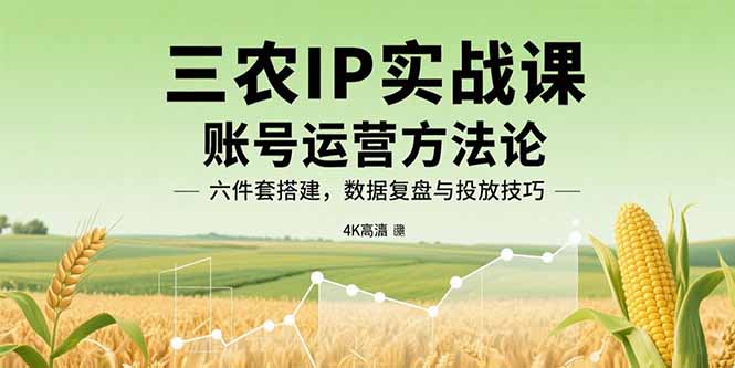 三农IP实战课：账号运营方法论，六件套搭建，数据复盘与投放技巧-悟思笔记，一个低调的学习营。