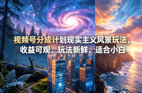 视频号分成计划现实主义风景玩法，收益可观，玩法新鲜，适合小白-悟思笔记，一个低调的学习营。