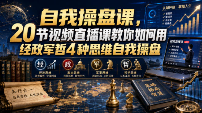 自我操盘课，20节视频直播课教你如何用经政军哲4种思维自我操盘-悟思笔记，一个低调的学习营。