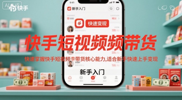 快手短视频带货，快速掌握快手短视频带货核心能力，适合新手快速上手变现-悟思笔记，一个低调的学习营。