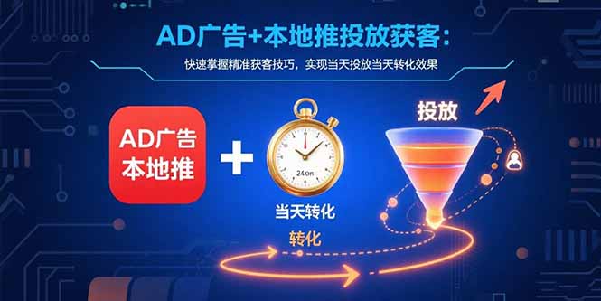 AD广告+本地推投放获客：快速掌握精准获客技巧，实现当天投放当天转化效果-悟思笔记，一个低调的学习营。