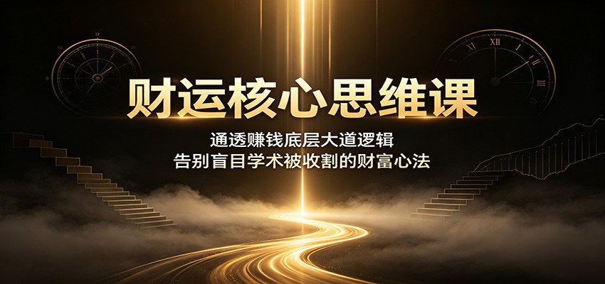 财运核心思维课：通透赚钱底层大道逻辑，告别盲目学术被收割的财富心法-悟思笔记，一个低调的学习营。