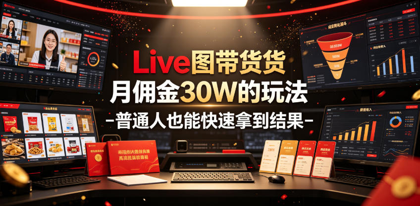 Live图带货月佣金30W的玩法-普通人也能快速拿到结果-悟思笔记，一个低调的学习营。