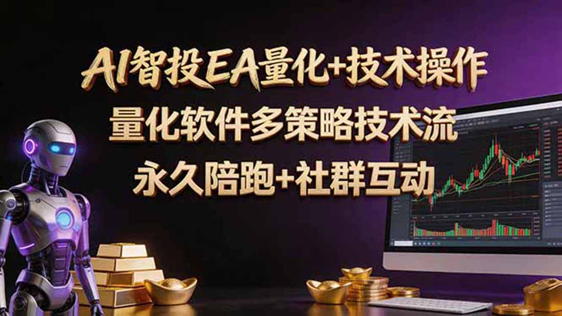 AI智投EA量化操作技术训练营，软件自动操作，简单学习轻松上入手日入30-100U-悟思笔记，一个低调的学习营。