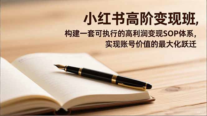小红书高阶变现班，构建一套可执行的高利润变现SOP体系，实现账号价值的最大化跃迁-悟思笔记，一个低调的学习营。