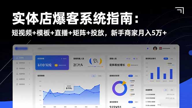 实体店爆客系统指南：短视频+模板+直播+矩阵+投放，新手商家月入5万+-悟思笔记，一个低调的学习营。