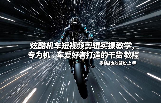 炫酷机车短视频剪辑实操教学，专为机车爱好者打造的干货教程，零基础也能轻松上手-悟思笔记，一个低调的学习营。