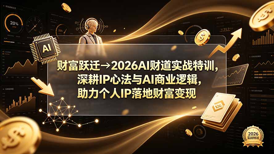 财富跃迁→2026AI财道实战特训，深耕IP心法与AI商业逻辑，助力个人IP落地财富变现-悟思笔记，一个低调的学习营。