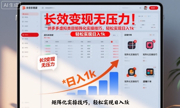 长效变现无压力！拼多多虚拟类目矩阵化实操技巧，轻松实现日入1k【揭秘】-悟思笔记，一个低调的学习营。