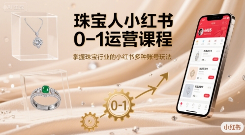 珠宝人小红书0-1运营课程，掌握珠宝行业的小红书多种账号玩法-悟思笔记，一个低调的学习营。