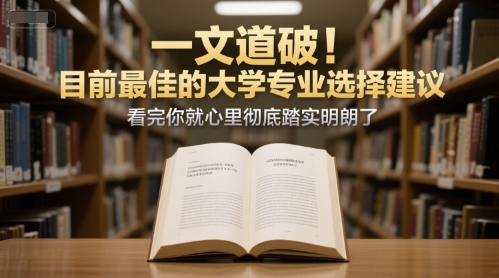 付费文章：一文道破！目前最佳的大学专业选择建议，看完你就心里彻底踏实明朗了-悟思笔记，一个低调的学习营。