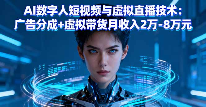 AI数字人短视频与虚拟直播技术：广告分成+虚拟带货月收入2万-8万元-悟思笔记，一个低调的学习营。