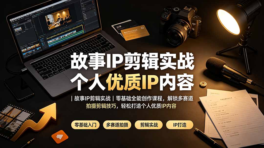 故事IP剪辑实战｜零基础全能创作课程，解锁多赛道拍摄剪辑技巧，轻松打造个人优质IP内容-悟思笔记，一个低调的学习营。