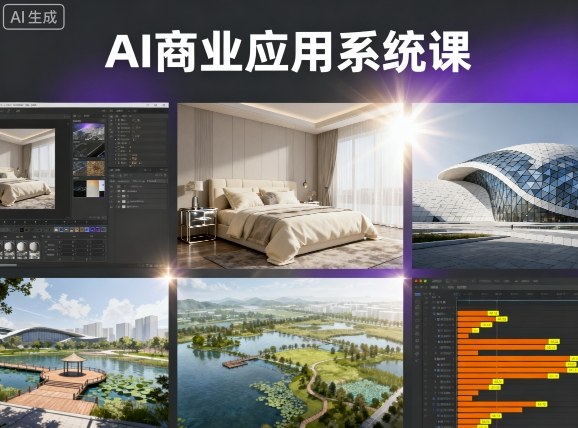 AI商业应用系统课，室内-软装-建筑-景观，智能设计+效果图+动画画实战-悟思笔记，一个低调的学习营。