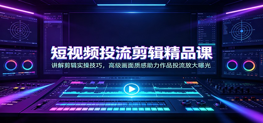 短视频投流剪辑精品课：讲解剪辑实操技巧，高级画面质感助力作品投流放大曝光-悟思笔记，一个低调的学习营。
