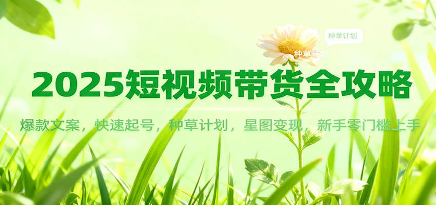 2025短视频带货全攻略：爆款文案，快速起号，种草计划，星图变现，新手零门槛上手-悟思笔记，一个低调的学习营。