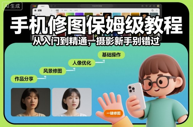 手机修图保姆级教程，从入门到精通，摄影新手别错过-悟思笔记，一个低调的学习营。