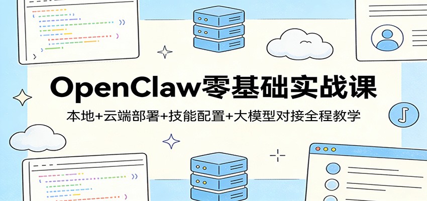 OpenClaw零基础实战课：本地+云端部署+技能配置+大模型对接全程教学-悟思笔记，一个低调的学习营。