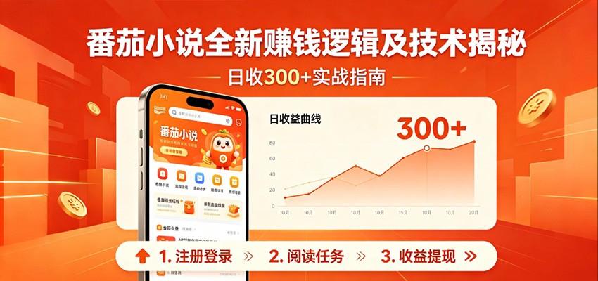 番茄小说全新赚钱逻辑及技术日收300+，小白新书皆可做！无脑赚就行了！-悟思笔记，一个低调的学习营。