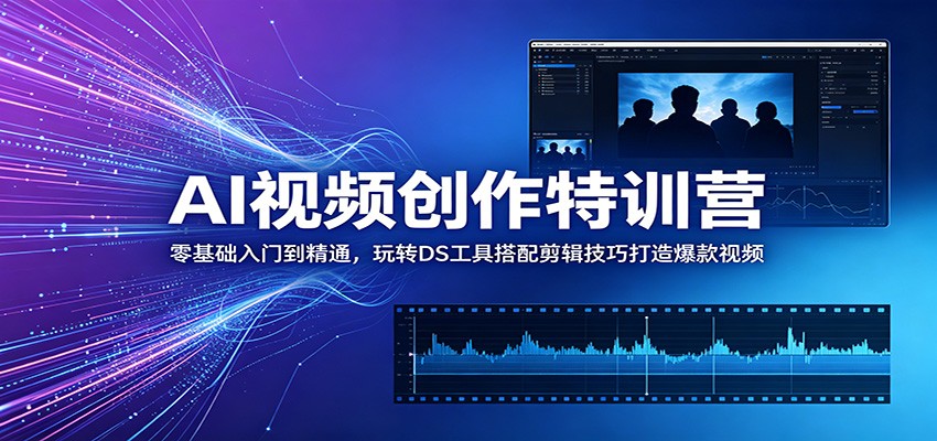 AI视频创作特训营：零基础入门到精通，玩转DS工具搭配剪辑技巧打造爆款视频-悟思笔记，一个低调的学习营。