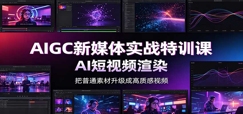 AIGC新媒体实战特训课：工具入门实操，AI短视频渲染，数字人商业视频制作-悟思笔记，一个低调的学习营。